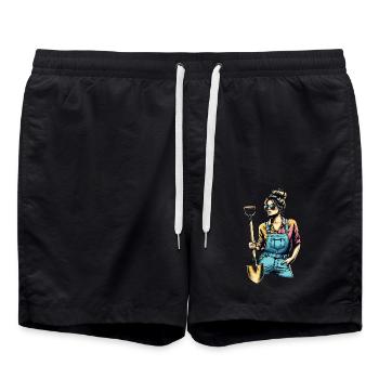 Garten Geschenk Gärtnerin Geburtstag Geschenk - Badeshorts - Schwarz - Vorne - AI Model Male 185 light (185cm)