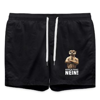 Suricate Mangouste Mangouste avant que vous ne demandiez Non - Short de bain - noir - Devant - AI Model Male 185 light (185cm)