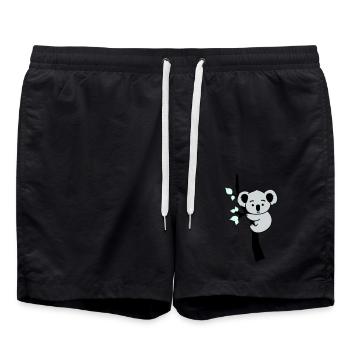 Koala Bear Comic Tree - Swim Trunks - black - Front - AI Model Male 185 light (185cm)
