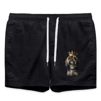 Lhasa Apso - Badeshorts - Schwarz - Vorne - AI Model Male 185 light (185cm)