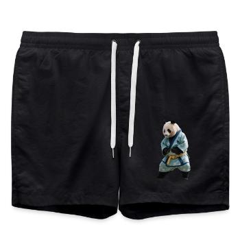 Sportlicher Panda - Badeshorts - Schwarz - Vorne - AI Model Male 185 light (185cm)