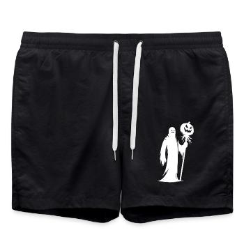Unheimlicher Zauber Halloween Kürbis - Badeshorts - Schwarz - Vorne - AI Model Male 185 light (185cm)