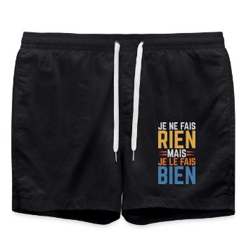 Ich mache nichts, aber ich mache es gut - Badeshorts - Schwarz - Vorne - AI Model Male 185 light (185cm)