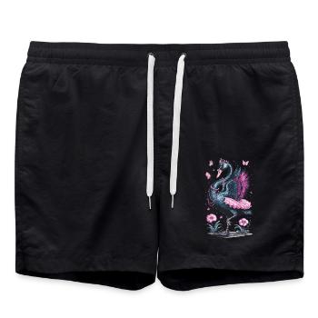 Eleganter Schwan für Schwan Fan - Badeshorts - Schwarz - Vorne - AI Model Male 185 light (185cm)