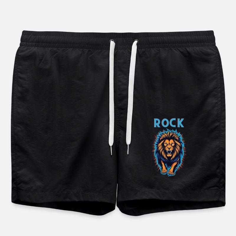 Rock Lion - Swim Trunks - black