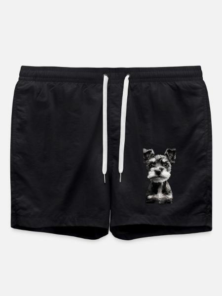 Zwergschnauzer - Badeshorts - Schwarz