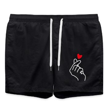 Coeur Signe de la main Symbole K-pop K Drame Corée - Short de bain - noir - Devant - AI Model Male 185 light (185cm)
