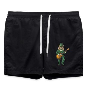 Katze - Badeshorts - Schwarz - Vorne - AI Model Male 185 light (185cm)