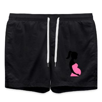 Schwangere Silhouette - Badeshorts - Schwarz - Vorne - AI Model Male 185 light (185cm)