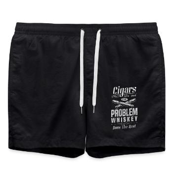 Cigare fumeur Gentlemen Lifestyle Whisky - Short de bain - noir - Devant - AI Model Male 185 light (185cm)