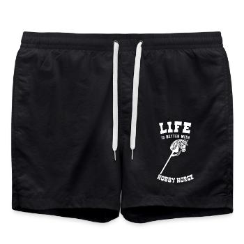 La vie est meilleure avec Hobby Horse - Short de bain - noir - Devant - AI Model Male 185 light (185cm)