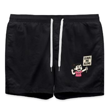Laisse-moi tranquille : Fille en colère - Short de bain - noir - Devant - AI Model Male 185 light (185cm)