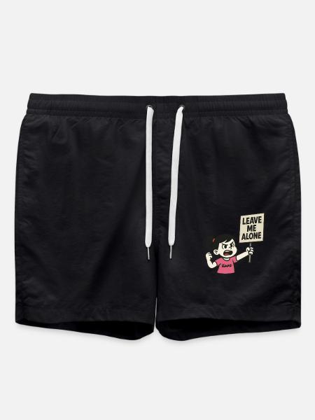 Leave Me Alone: Angry Girl - Swim Trunks - black