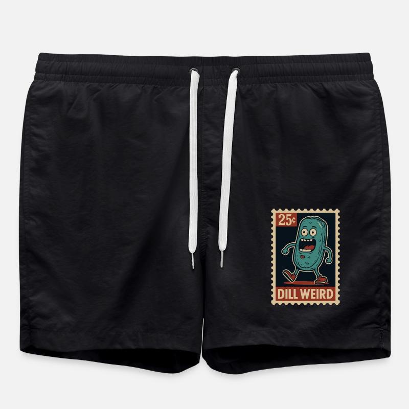 Strange cucumber as a stamp - Swim Trunks - black