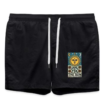 The Sun Tarot Card - Swim Trunks - black - Front - AI Model Male 185 light (185cm)