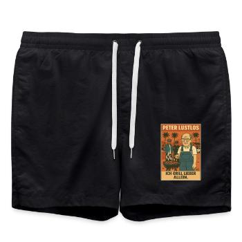 Peter Listless & Grilling : Je préfère griller seul - Short de bain - noir - Devant - AI Model Male 185 light (185cm)