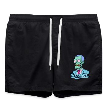 Zombie in a Suit – Bite Me! - Swim Trunks - black - Front - AI Model Male 185 light (185cm)