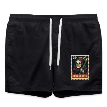 The Grinning Grim Reaper - Swim Trunks - black - Front - AI Model Male 185 light (185cm)
