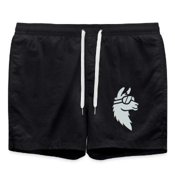lama skibrille tier - Badeshorts - Schwarz - Vorne - AI Model Male 185 light (185cm)