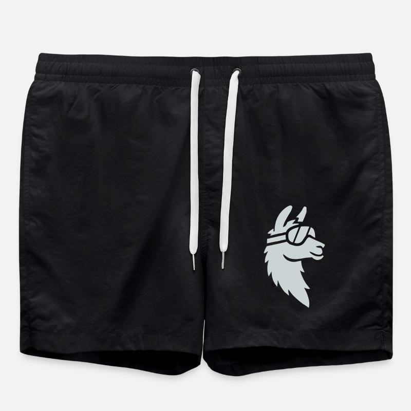 Llama Ski Goggles Animal - Swim Trunks - black