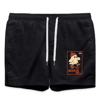 Ghost sur skateboard Skate or Die motif - Short de bain - noir - Devant - AI Model Male 185 light (185cm)