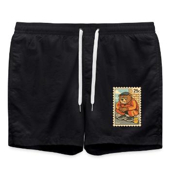 Stamp Grim Gopnik Ours en survêtement - Short de bain - noir - Devant - AI Model Male 185 light (185cm)