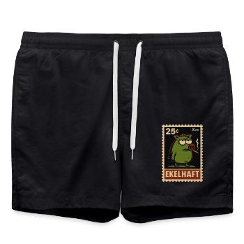 Green pig with view stamps style disgusting - Swim Trunks - black - Front - AI Model Male 185 light (185cm)
