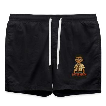 Garçon avec des lunettes et une chemise sale - Short de bain - noir - Devant - AI Model Male 185 light (185cm)