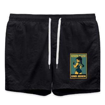 Kampfkunst Kämpferin mit Skorpion-Motiv - Badeshorts - Schwarz - Vorne - AI Model Male 185 light (185cm)