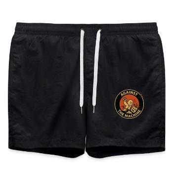 Monk against the machine - Swim Trunks - black - Front - AI Model Male 185 light (185cm)