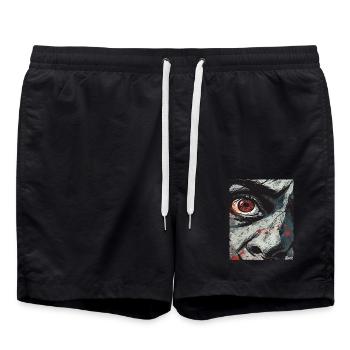 Intense eye in comic style - Swim Trunks - black - Front - AI Model Male 185 light (185cm)
