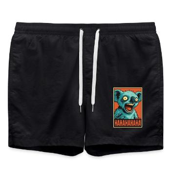 Crier Rire Comique Koala - Short de bain - noir - Devant - AI Model Male 185 light (185cm)
