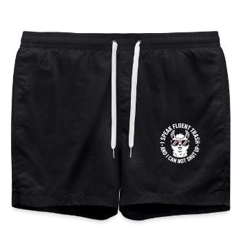 Lama avec des lunettes de soleil et disant - Short de bain - noir - Devant - AI Model Male 185 light (185cm)