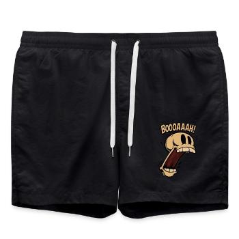 Screaming cartoon skull with open mouth - Swim Trunks - black - Front - AI Model Male 185 light (185cm)