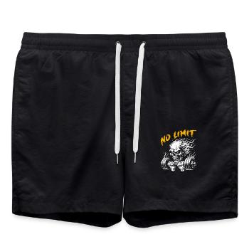 No Limit Hard Workout Skull with Dumbbell - Swim Trunks - black - Front - AI Model Male 185 light (185cm)