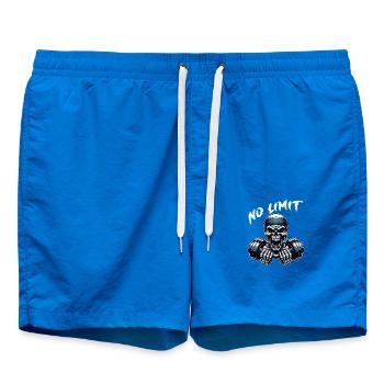 No Limit Workout Bodybuilding Skull mit Hantel - Badeshorts - Cobalt blue - Vorne