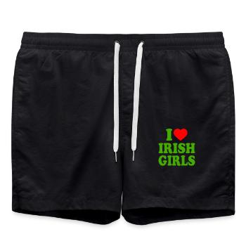 I love irish girls - Swim Trunks - black - Front - AI Model Male 185 light (185cm)