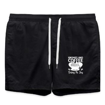 Gnome Costume Men Coffee Make Me Joy Gnome - Badeshorts - Schwarz - Vorne - AI Model Male 185 light (185cm)