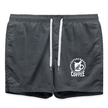 Dirtbike Rider Before Coffee MX Motocross - Badeshorts - Anthrazit - Vorne - AI Model Male 185 light (185cm)