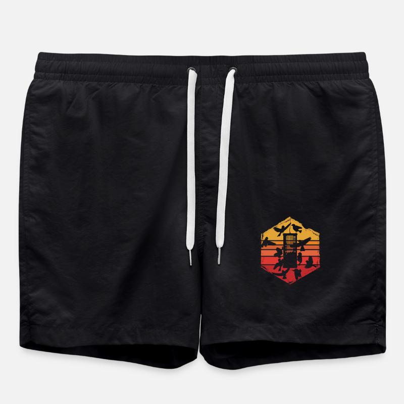 Bird Feeding - Swim Trunks - black