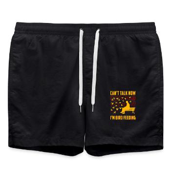 Can't talk now I'm Bird Feeding - Swim Trunks - black - Front - AI Model Male 185 light (185cm)