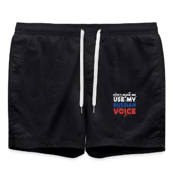 Don't make me use my Russian Voice - Swim Trunks - black - Front - AI Model Male 185 light (185cm)