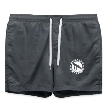 Gym Junkies Burpees est mon Calisthenics normal - Short de bain - charbon - Devant - AI Model Male 185 light (185cm)