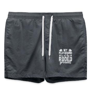 Rodeo Horse Riding My Playground Rodeo Grounds - Badeshorts - Anthrazit - Vorne - AI Model Male 185 light (185cm)