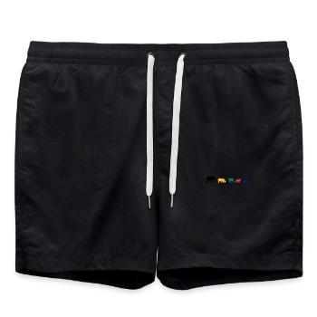Afrika Safari Big Five Afrikanische Tierwelt - Badeshorts - Schwarz - Vorne - AI Model Male 185 light (185cm)