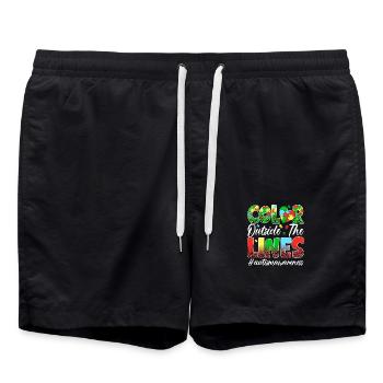 Color outside the lines - Swim Trunks - black - Front - AI Model Male 185 light (185cm)
