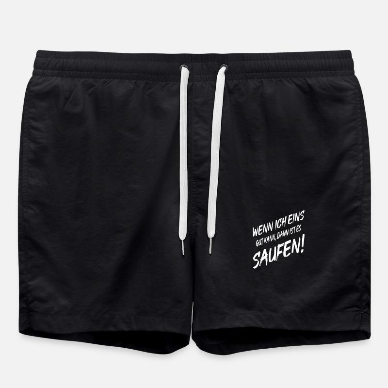 Biertrinker Ich Kann Eins Saufen - Badeshorts - Schwarz