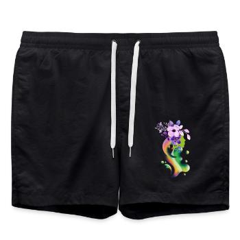 Une fille avec des fleurs Fille flottante - Short de bain - noir - Devant - AI Model Male 185 light (185cm)
