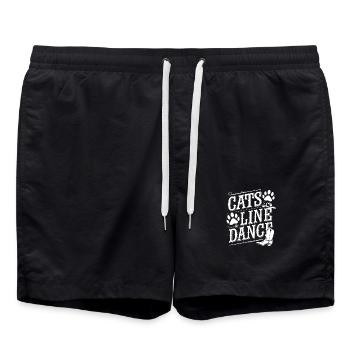 Cats and line dancing. Perfect for the cat mom - Swim Trunks - black - Front - AI Model Male 185 light (185cm)