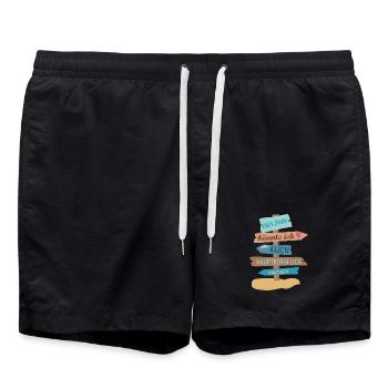 Urlaub - Badeshorts - Schwarz - Vorne - AI Model Male 185 light (185cm)